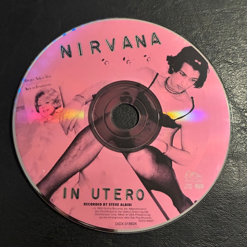 Nirvana In Utero CD 1993 Geffen DGCD-24607 Pink Disc Only Steve Albini Grunge